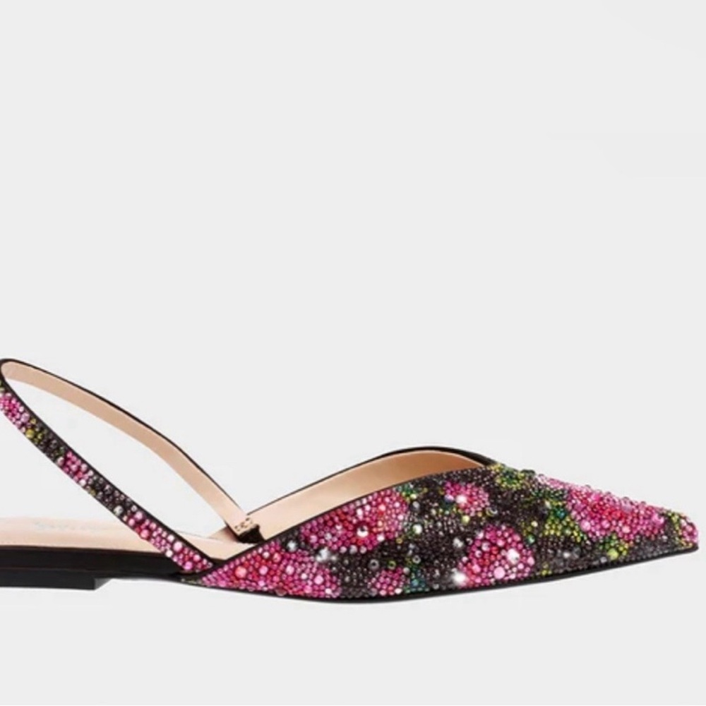 Betsey Johnson Vance Black/Pink Floral Ballet Flats NIB